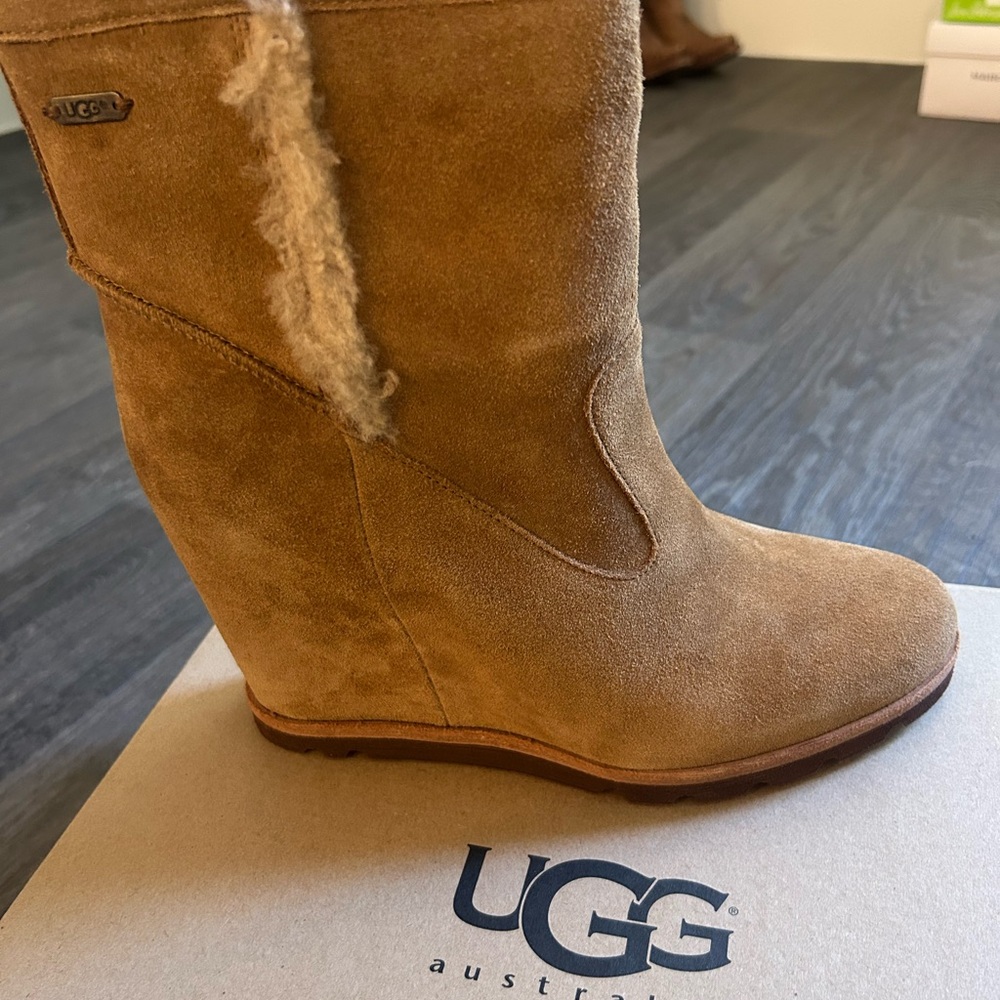 UGG Tan Suede Wedge Shoes
